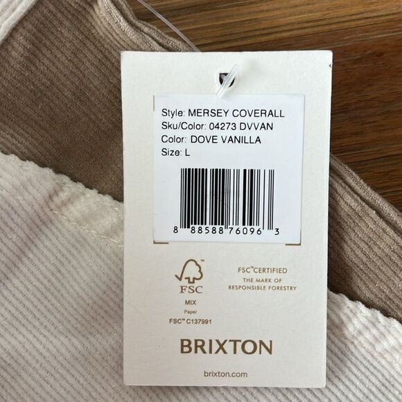 Brixton Mersey Coverall Jumpsuit Corduroy Colorblock NWT Size L - Picture 11 of 16